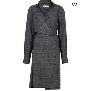 Proenza Schouler Charcoal Check Midi Dress